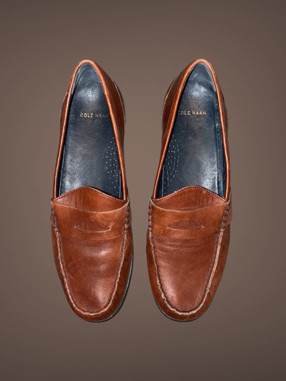 Women's Cole Haan Brown Leather Loafers, Leather, Size 7.5